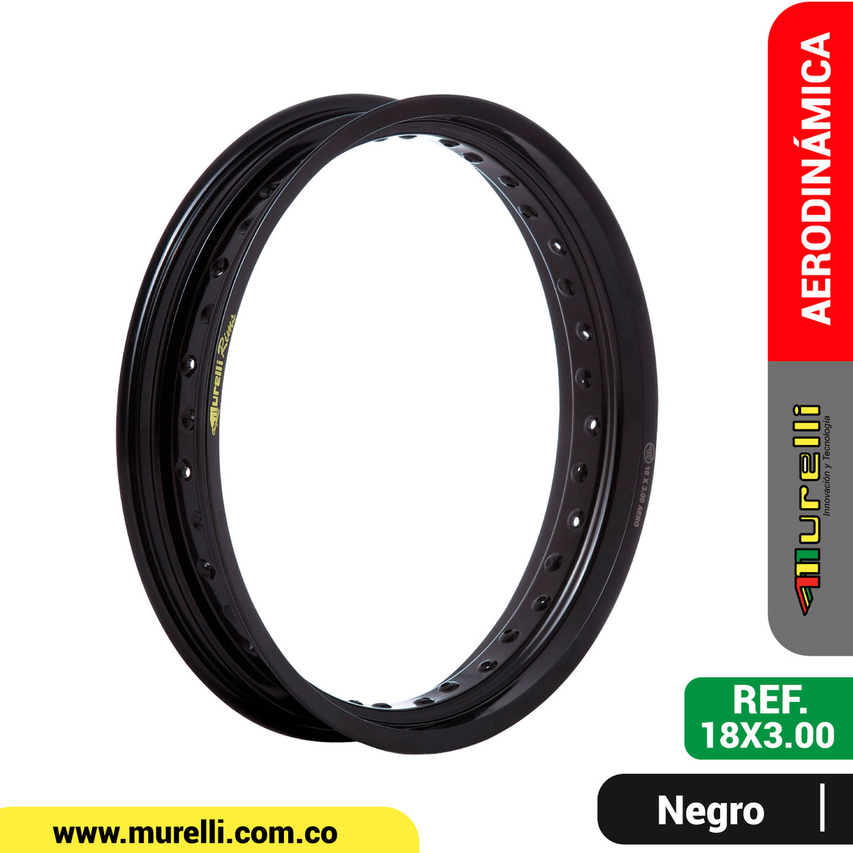 RIN 300 X 18 AERODINAMICO NEGRO MURELLI