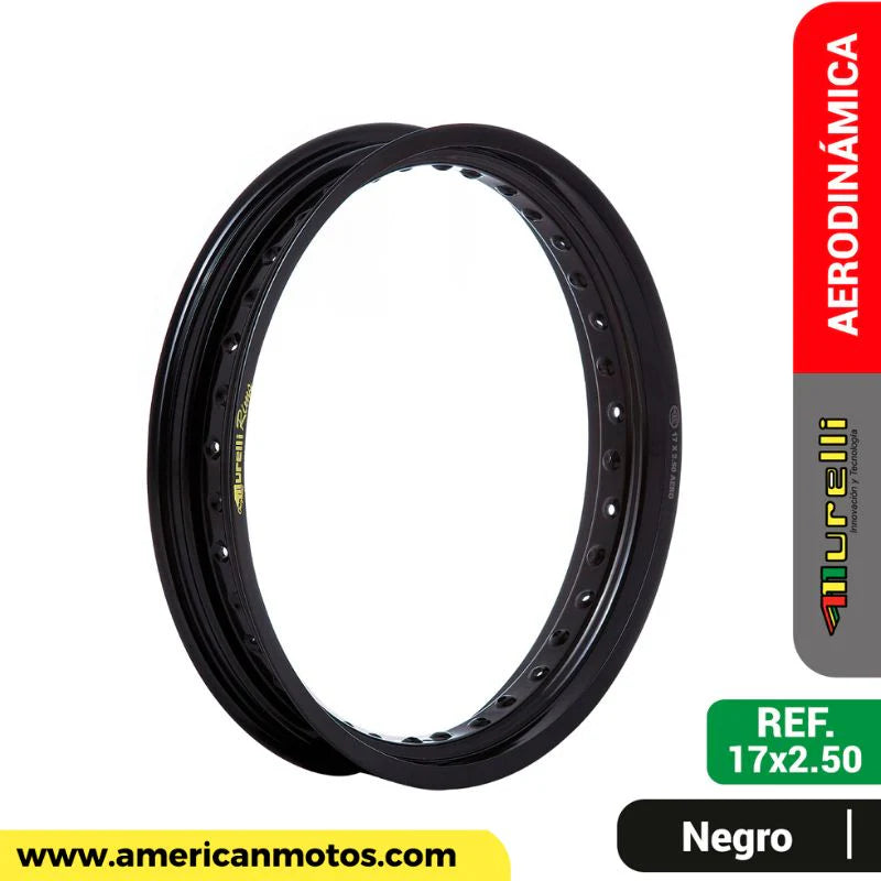 RIN 250 X 17 AERODINAMICO NEGRO MURELLI