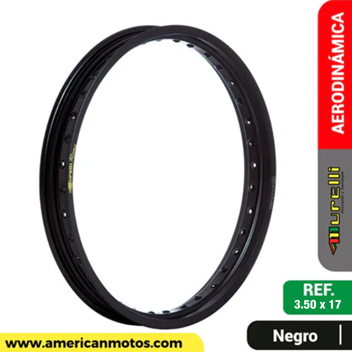 RIN 350 X 17 AERODINAMICO NEGRO MURELLI