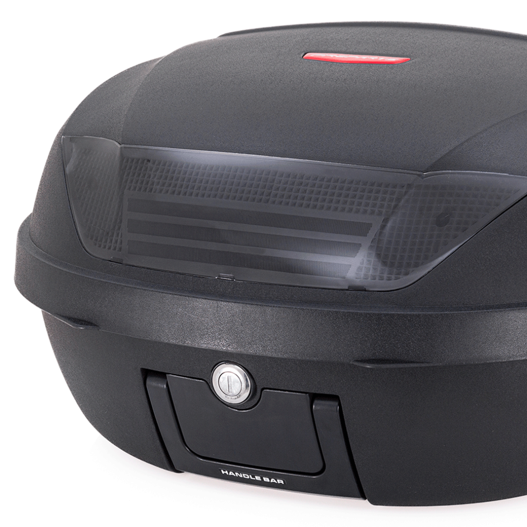 MALETA PLASTICA CROSSER CASE E65 DE 52 LITROS NEGRA CON NEGRA