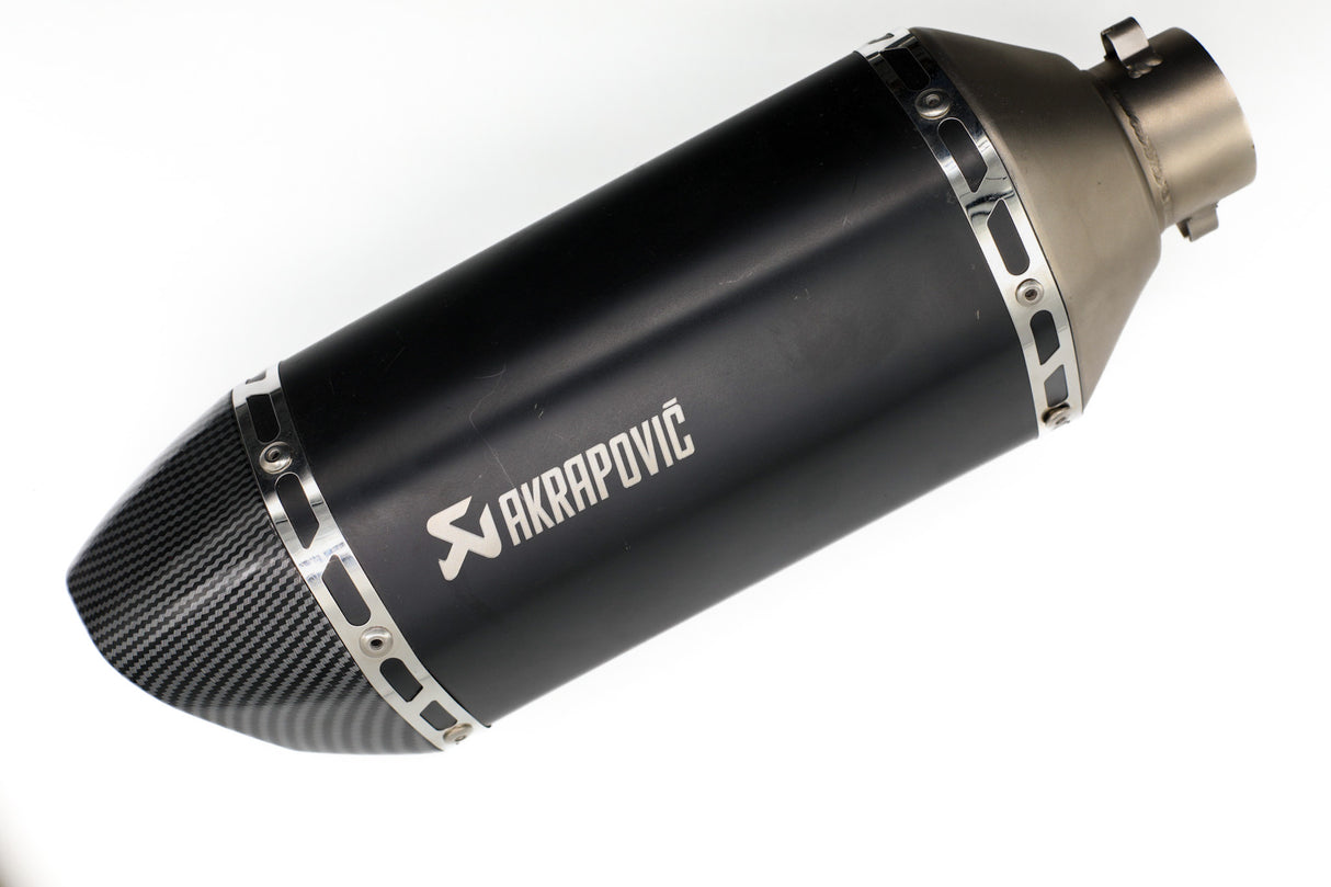 PIPETA AKRAPOVIC 6 LADOS  DOBLE SALIDA CARBONO NEGRO