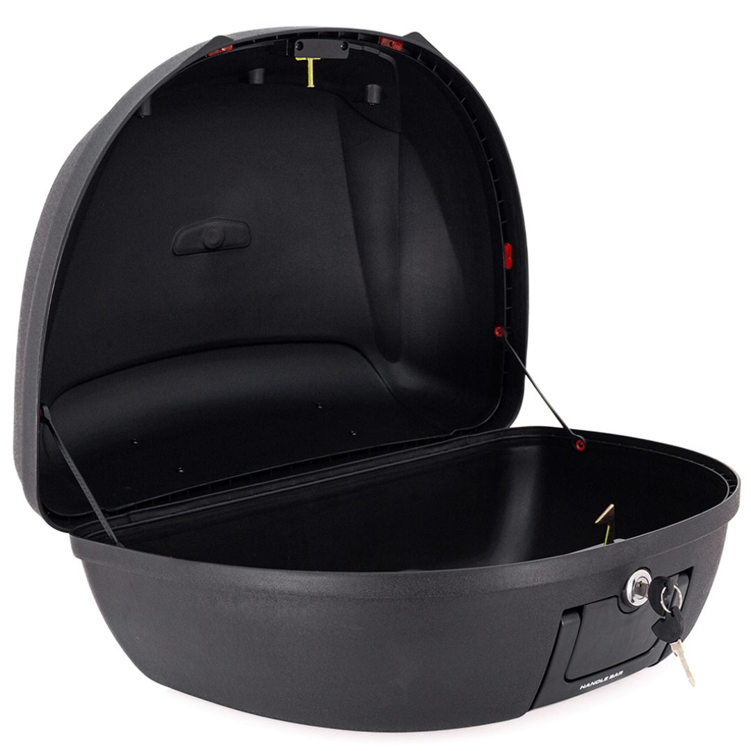 MALETA PLASTICA CROSSER CASE E65 52LITROS NEGRA-ROJA
